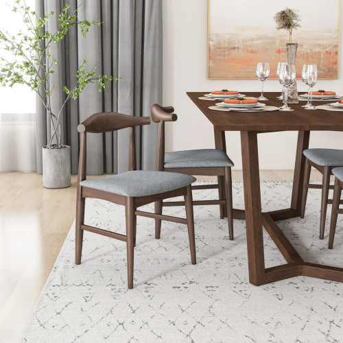 Rolda Dining Set - 4 Winston Gray Fabric Dining Chairs | KM Home Furniture and Mattress Store | TX | Best Furniture stores in Houston