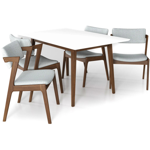 Adira Small White Top Dining Set - 4 Ricco Light Gray Chairs | KM Home Furniture and Mattress Store | TX | Best Furniture stores in Houston