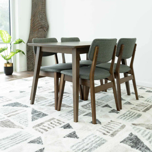 Small Adira Dining set - 4 Abbott Grey Chairs (Walnut) | KM Home Furniture and Mattress Store | TX | Best Furniture stores in Houston
