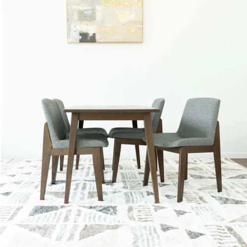 Small Adira Dining set- 4 Ohio Dark Grey Chairs Walnut | KM Home Furniture and Mattress Store | TX | Best Furniture stores in Houston