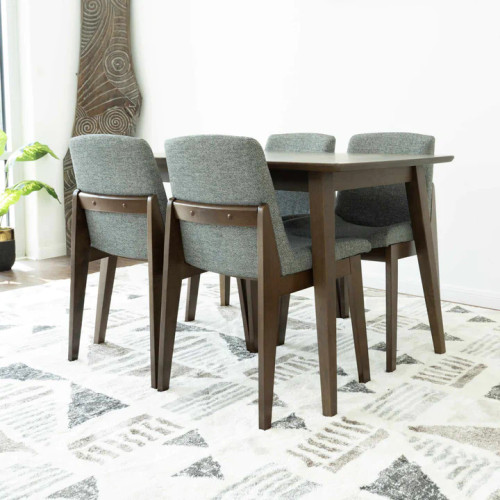 Small Adira Dining set- 4 Ohio Dark Grey Chairs Walnut | KM Home Furniture and Mattress Store | TX | Best Furniture stores in Houston