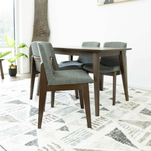 Small Adira Dining set- 4 Ohio Dark Grey Chairs Walnut | KM Home Furniture and Mattress Store | TX | Best Furniture stores in Houston