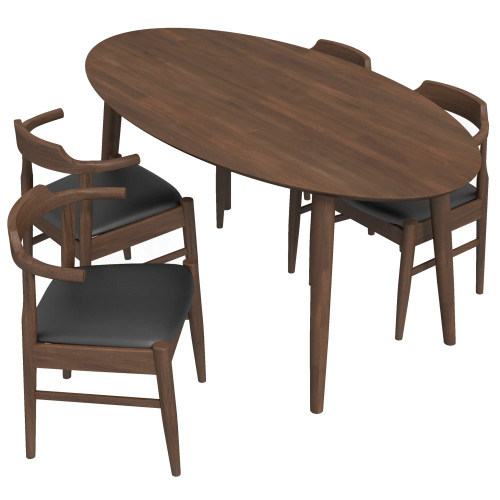 Rixos Dining set with 4 Zola Dining Chairs (Leather) | KM Home Furniture and Mattress Store | Houston TX | Best Furniture stores in Houston