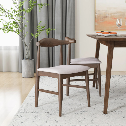 Alpine Large Walnut Dining Set - 4 Winston Beige Chairs | KM Home Furniture and Mattress Store | TX | Best Furniture stores in Houston