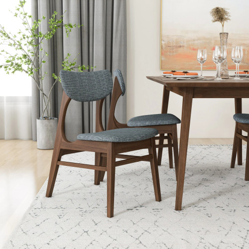 Alpine Large Dining Set with 4 Collins Dining Chairs (Walnut) | KM Home Furniture and Mattress Store | Houston TX | Best Furniture stores in Houston