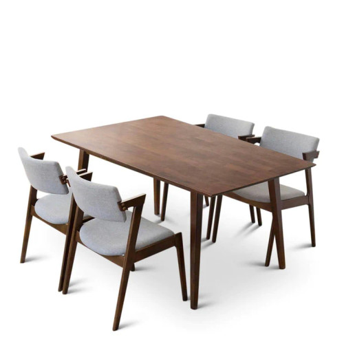 Alpine Large Dining Set - 4 Ricco Chairs (Walnut) | KM Home Furniture and Mattress Store | TX | Best Furniture stores in Houston