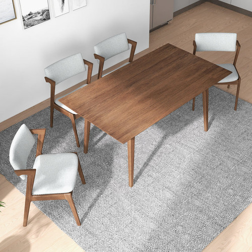 Alpine Large Dining Set - 4 Ricco Chairs (Walnut) | KM Home Furniture and Mattress Store | TX | Best Furniture stores in Houston