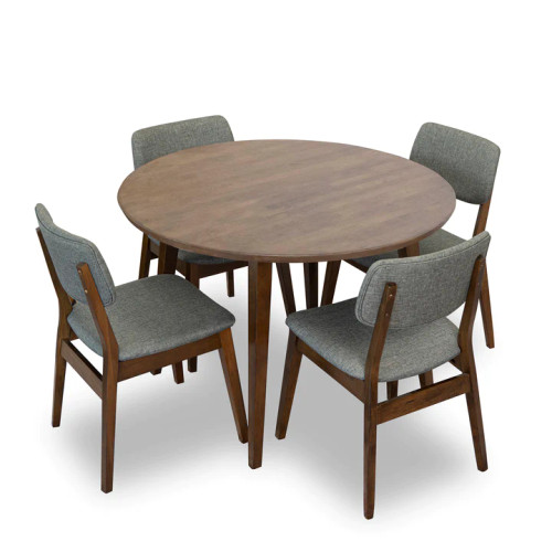 Palmer Dining set with 4 Abbott Dining Chairs (Walnut) | KM Home Furniture and Mattress Store | Houston TX | Best Furniture stores in Houston