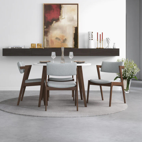 Palmer Dining set with 4 Ricco Dining Chairs(Light Grey) | KM Home Furniture and Mattress Store | Houston TX | Best Furniture stores in Houston