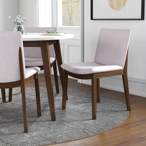 Palmer (White) Dining Set with 4 Virginia (Beige) Dining Chairs | KM Home Furniture and Mattress Store | Houston TX | Best Furniture stores in Houston