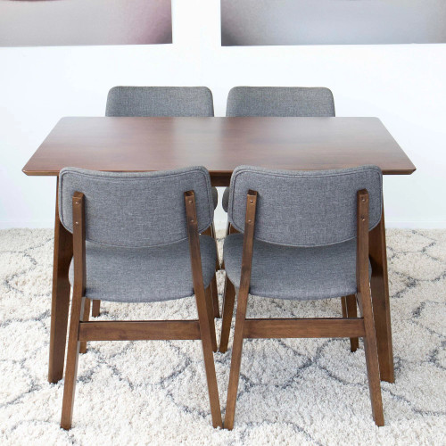 Dining Set, Abbott Walnut Small Table - 4 Abbott Chairs | KM Home Furniture and Mattress Store | Houston TX | Best Furniture stores in Houston