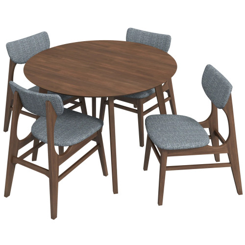 Aliana Dining set with 4 Collins Gray Chairs (Walnut) | KM Home Furniture and Mattress Store | Houston TX | Best Furniture stores in Houston