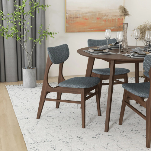 Aliana Dining set with 4 Collins Gray Chairs (Walnut) | KM Home Furniture and Mattress Store | Houston TX | Best Furniture stores in Houston