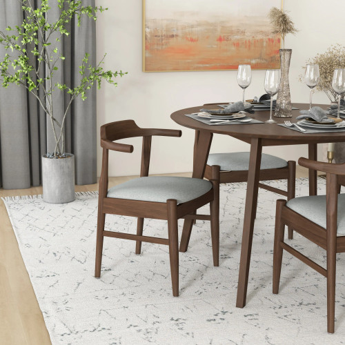 Aliana Dining Set with 4 Zola Gray Chairs (Walnut) | KM Home Furniture and Mattress Store | Houston TX | Best Furniture stores in Houston