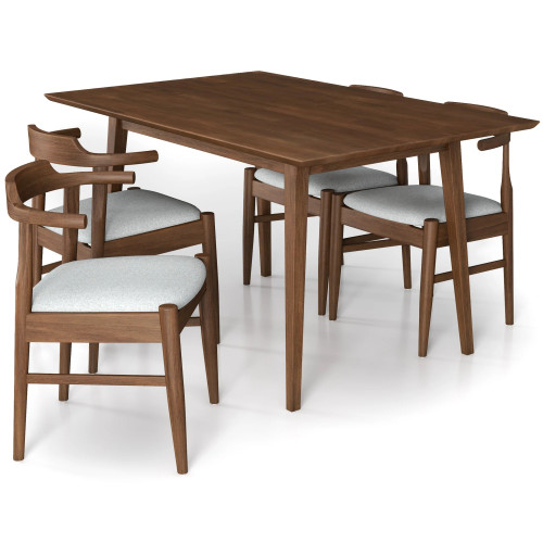 Adira Small Walnut Dining Set - 4 Zola Gray Chairs | KM Home Furniture and Mattress Store | TX | Best Furniture stores in Houston