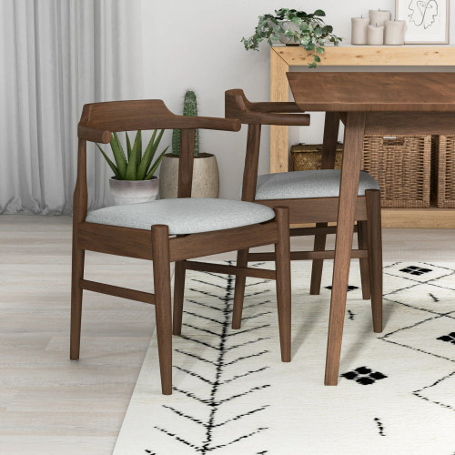 Adira Small Walnut Dining Set - 4 Zola Gray Chairs | KM Home Furniture and Mattress Store | TX | Best Furniture stores in Houston