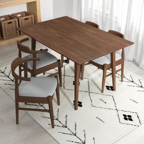 Adira Small Walnut Dining Set - 4 Zola Gray Chairs | KM Home Furniture and Mattress Store | TX | Best Furniture stores in Houston