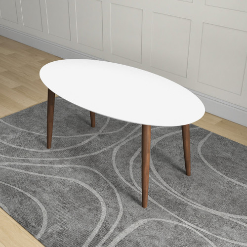 Rixos Oval Dining Table White Top | KM Home Furniture and Mattress Store | Houston TX | Best Furniture stores in Houston