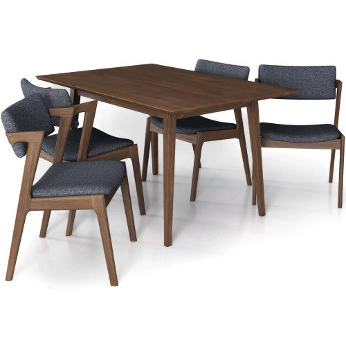 Adira Small Walnut Dining Set - 4 Ricco Dark Gray Chairs | KM Home Furniture and Mattress Store |  TX | Best Furniture stores in Houston