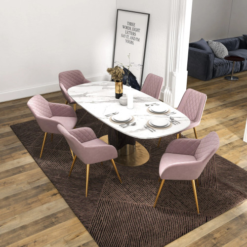 Jasmine Dining Chair - Pink Velvet | KM Home Furniture and Mattress Store | Houston TX | Best Furniture stores in Houston