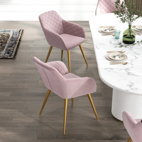 Jasmine Dining Chair - Pink Velvet | KM Home Furniture and Mattress Store | Houston TX | Best Furniture stores in Houston