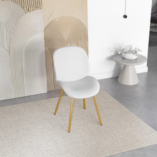 Lucy  Dining Chair - Beige Boucle | KM Home Furniture and Mattress Store | Houston TX | Best Furniture stores in Houston