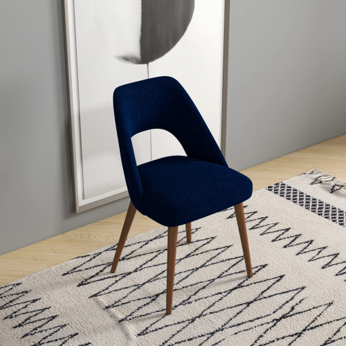 Ariana  Modern Dining Chair -Navy Blue Boucle | KM Home Furniture and Mattress Store | TX | Best Furniture stores in Houston