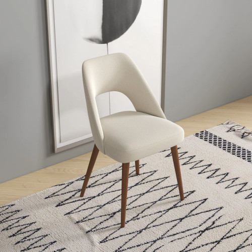 Ariana Modern Dining Chair - Beige Boucle | KM Home Furniture and Mattress Store | Houston TX | Best Furniture stores in Houston