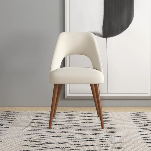 Ariana Modern Dining Chair - Beige Boucle | KM Home Furniture and Mattress Store | Houston TX | Best Furniture stores in Houston