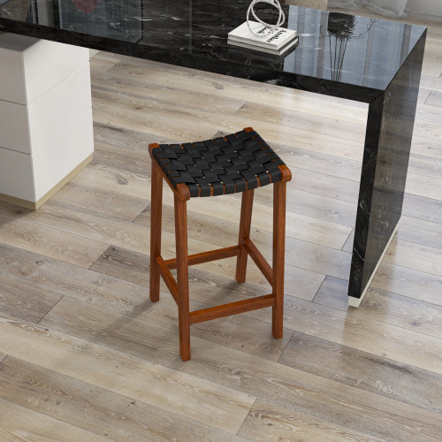 Andaman Black Leather Bar Stool  | KM Home Furniture and Mattress Store | Houston TX | Best Furniture stores in Houston