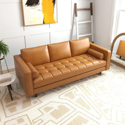 Tessa  Modern  Sofa -Tan Leather | KM Home Furniture and Mattress Store | Houston TX | Best Furniture stores in Houston
