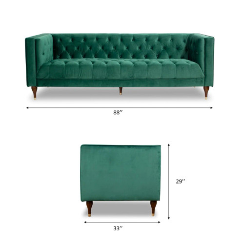 Houston Modern Sofa (Green - Velvet) | KM Home Furniture and Mattress Store | Houston TX | Best Furniture stores in Houston