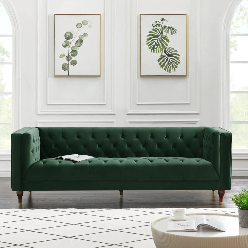 Houston Modern Sofa (Green - Velvet) | KM Home Furniture and Mattress Store | Houston TX | Best Furniture stores in Houston