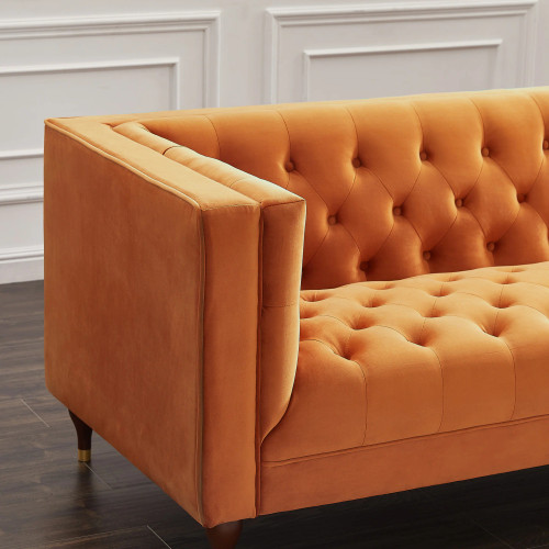 Houston Modern Sofa - Burnt Orange Velvet | KM Home Furniture and Mattress Store | TX | Best Furniture stores in Houston