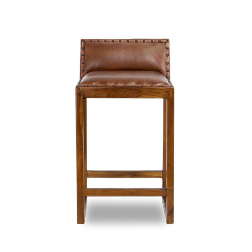 Ataya Genuine Tan Leather Counter Stool   | KM Home Furniture and Mattress Store | Houston TX | Best Furniture stores in Houston