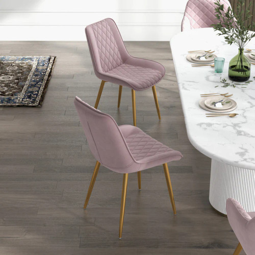 Samantha  Dining Chair - Pink Velvet | KM Home Furniture and Mattress Store | Houston TX | Best Furniture stores in Houston