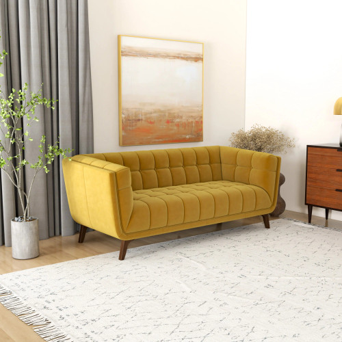 Kano Sofa 78"- Gold Velvet  | KM Home Furniture and Mattress Store | Houston TX | Best Furniture stores in Houston