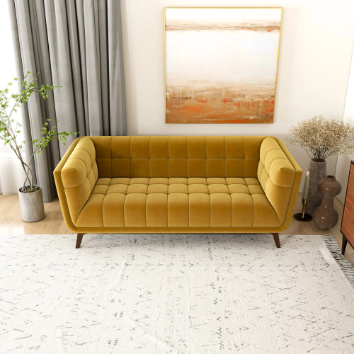 Kano Sofa 78"- Gold Velvet  | KM Home Furniture and Mattress Store | Houston TX | Best Furniture stores in Houston