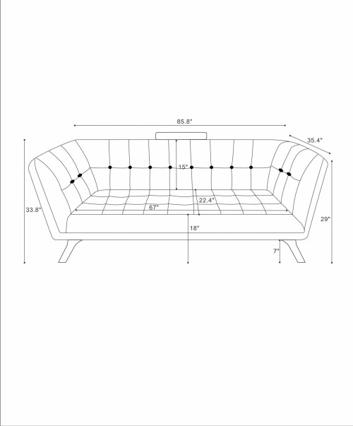 Kano Sofa 86" - Light Gray Fabric | KM Home Furniture and Mattress Store | Houston TX | Best Furniture stores in Houston