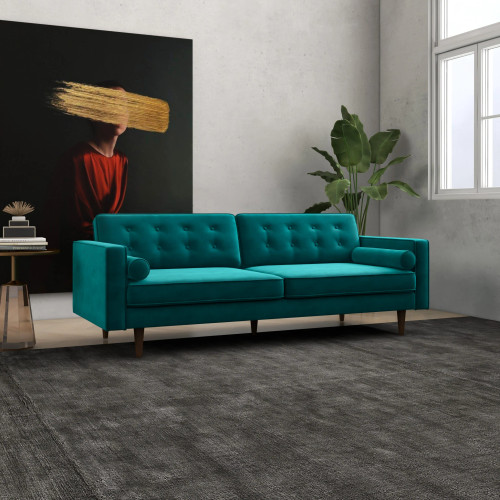 Kirby Sofa - Teal Velvet  | KM Home Furniture and Mattress Store | Houston TX | Best Furniture stores in Houston