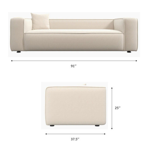 Barcelona Sofa - Cream | KM Home Furniture and Mattress Store | Houston TX | Best Furniture stores in Houston