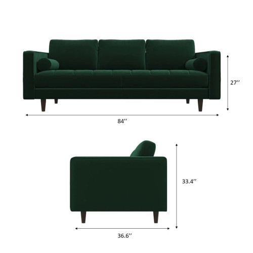 Tessa Sofa -Green Velvet Couch | KM Home Furniture and Mattress Store | Houston TX | Best Furniture stores in Houston