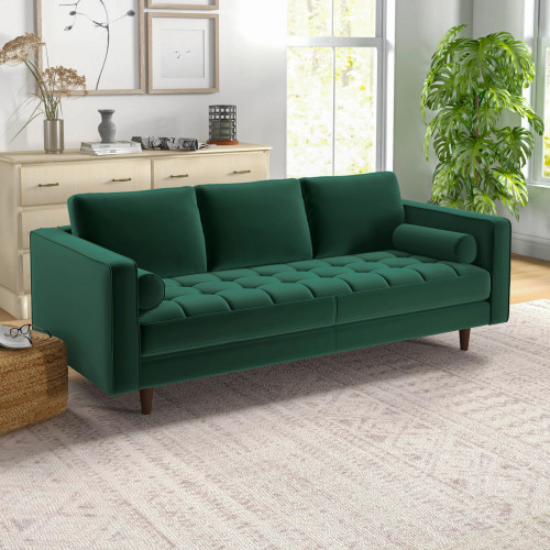 Tessa Sofa -Green Velvet Couch | KM Home Furniture and Mattress Store | Houston TX | Best Furniture stores in Houston