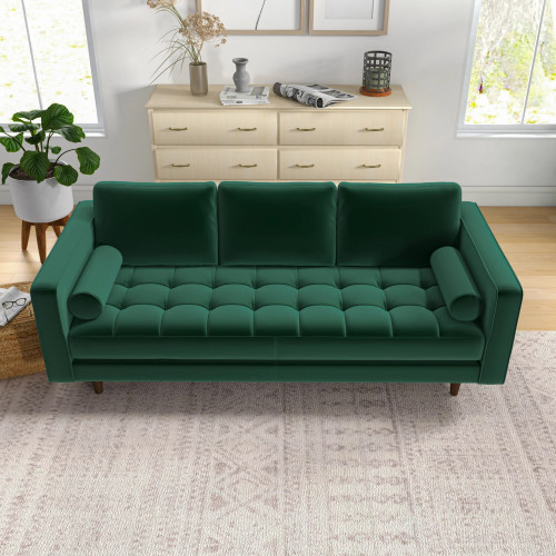 Tessa Sofa -Green Velvet Couch | KM Home Furniture and Mattress Store | Houston TX | Best Furniture stores in Houston