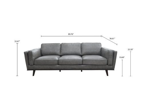 Ferre Leather Sofa - Blue Gray Leather  | KM Home Furniture and Mattress Store | Houston TX | Best Furniture stores in Houston