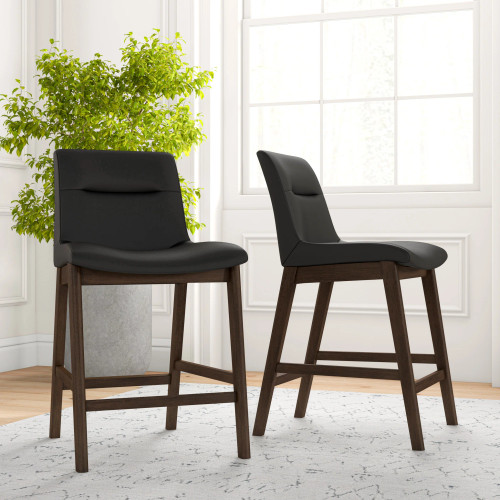 Danilo Black Leather Counter Stool  | KM Home Furniture and Mattress Store | Houston TX | Best Furniture stores in Houston