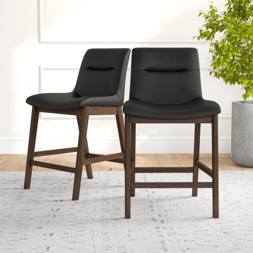 Danilo Black Leather Counter Stool  | KM Home Furniture and Mattress Store | Houston TX | Best Furniture stores in Houston