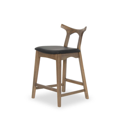 Dora Black Leather 25" Counter Stool  | KM Home Furniture and Mattress Store | Houston TX | Best Furniture stores in Houston