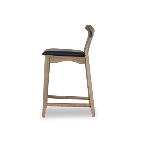 Dora Black Leather 25" Counter Stool  | KM Home Furniture and Mattress Store | Houston TX | Best Furniture stores in Houston