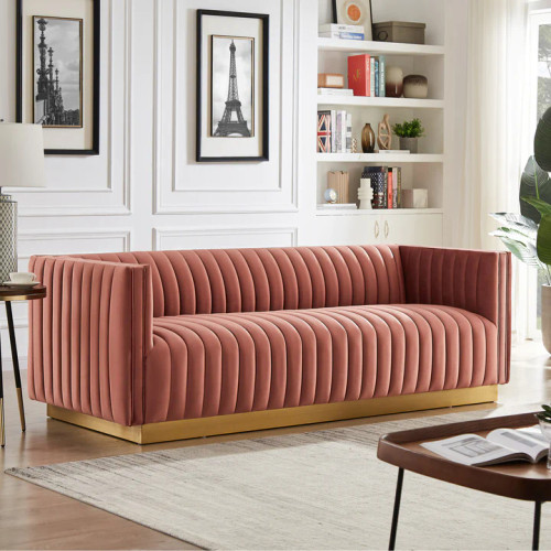 Atlanta Sofa - Coral Velvet | KM Home Furniture and Mattress Store | Houston TX | Best Furniture stores in Houston